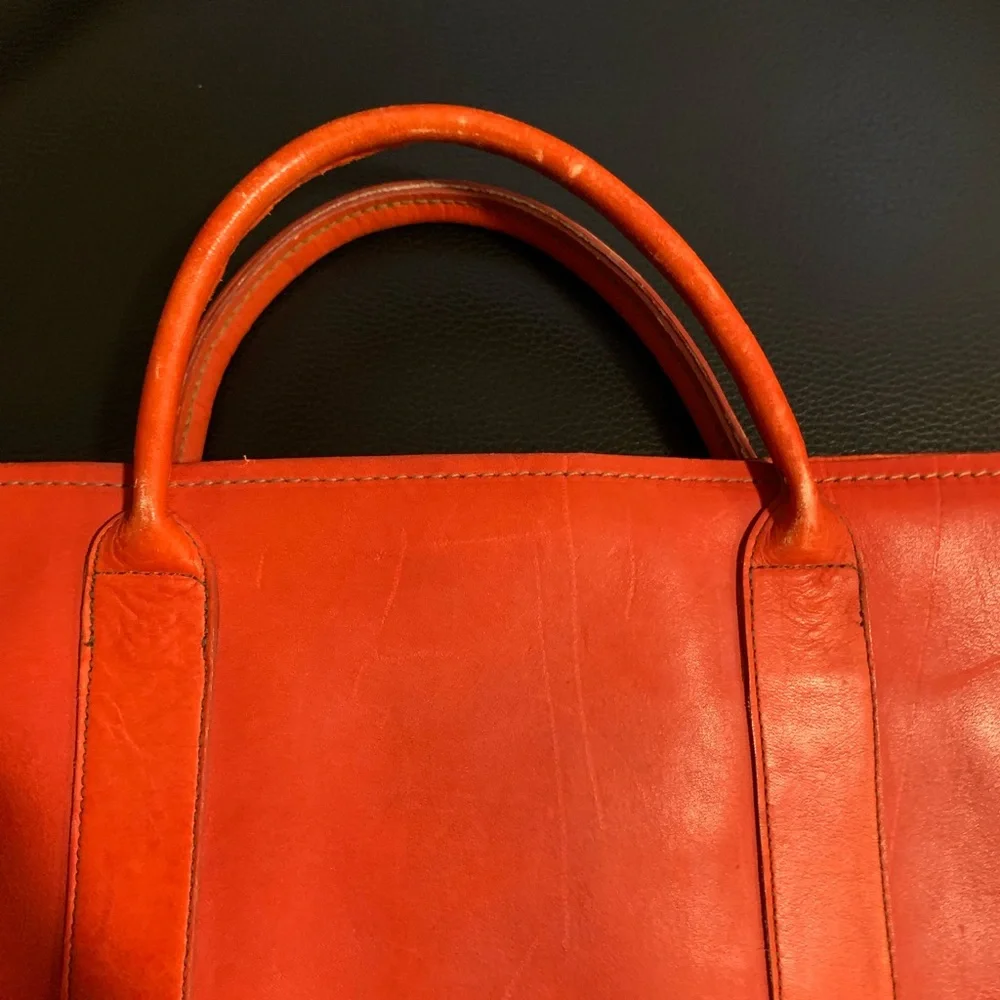 Red leather briefcase/ computer bag